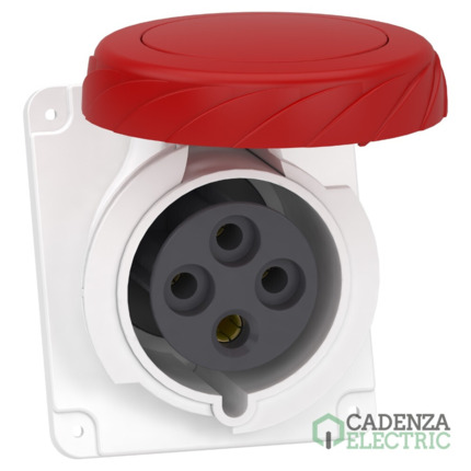 Compra PratiKa socket - screw - angled - 32A - 3P + E - 380...415 V AC - panel ref. PKF32F734 Schneider Electric al mejor precio | Cadenza Electric