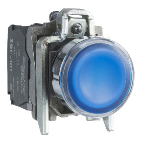 Pulsador luminoso azul ø22 - 1NA+1NC - 24V ref. XB4BW36B5 Schneider Electric [PLAZO 3-6 SEMANAS]