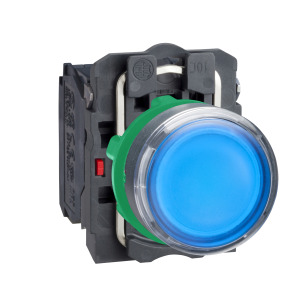 Pulsador luminoso azul ø22 - 1NA+1NC - 24V ref. XB5AW36B5 Schneider Electric [PLAZO 3-6 SEMANAS]