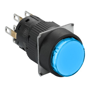 pulsador luminoso circular azul Ø16 - 2NANC - 24V ref. XB6EAW6B2P Schneider Electric [PLAZO 3-6 SEMANAS]