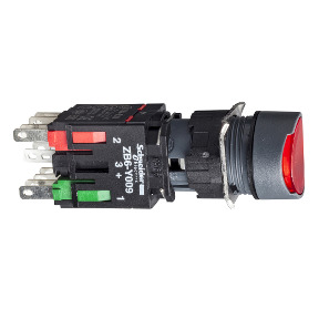 Pulsador luminoso circular rojo ø 16 - 1NA+1NC - 24V ref. XB6AW4B5B Schneider Electric [PLAZO 3-6 SEMANAS]