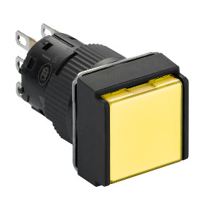 pulsador luminoso cuadrado amarillo Ø16 - 1NANC - 12V ref. XB6ECW5J1P Schneider Electric [PLAZO 3-6 SEMANAS]