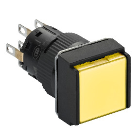 Pulsador luminoso cuadrado amarillo ø 16 - 2nanc - 24 v ref. XB6ECW5B2P Schneider Electric [PLAZO 3-6 SEMANAS]