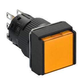 pulsador luminoso cuadrado naranja Ø16 - 1NANC - 24V ref. XB6ECW8B1P Schneider Electric [PLAZO 3-6 SEMANAS]