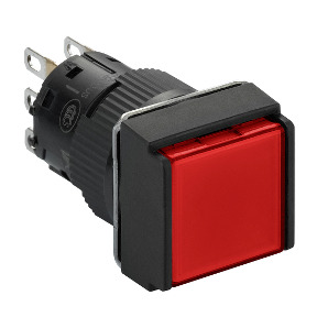 pulsador luminoso cuadrado rojo Ø16 - 1NANC - 24V ref. XB6ECW4B1P Schneider Electric [PLAZO 3-6 SEMANAS]