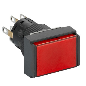 pulsador luminoso rectangular rojo Ø16 - pulsar-pulsar - 2NANC - 24V ref. XB6EDF4B2P Schneider Electric [PLAZO 8-15 DIAS]