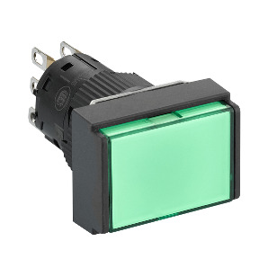 pulsador luminoso rectangular verde Ø16 - 1NANC - 24V ref. XB6EDW3B1P Schneider Electric [PLAZO 8-15 DIAS]