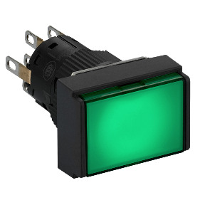 pulsador luminoso rectangular verde Ø16 - 2NANC - 12V ref. XB6EDW3J2P Schneider Electric [PLAZO 3-6 SEMANAS]