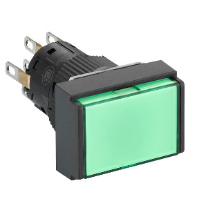 pulsador luminoso rectangular verde Ø16 - pulsar-pulsar - 2NANC - 24V ref. XB6EDF3B2P Schneider Electric [PLAZO 3-6 SEMANAS]