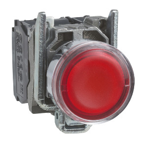 Pulsador luminoso rojo ø 22 - 1NA+1NC - 24V ref. XB4BW34B5 Schneider Electric [PLAZO 3-6 SEMANAS]