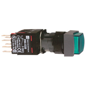 Pulsador luminoso saliente cuadrado verde ø 16 - 1NA - 24V ref. XB6CE3B1B Schneider Electric [PLAZO 3-6 SEMANAS]