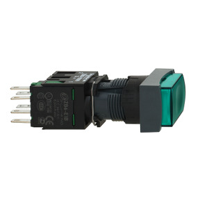 Pulsador luminoso saliente rectangular verde ø 16 - 1NA - 24V ref. XB6DE3B1B Schneider Electric [PLAZO 3-6 SEMANAS]