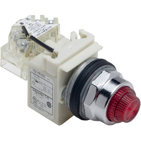 Pulsador luminoso saliente rojo ø 30 - 1NA - 120v ref. 9001KT38LRR31 Schneider Electric [PLAZO 3-6 SEMANAS]