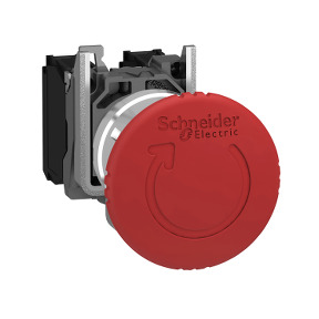 red Emergency stop Ø 22 - mushroom head Ø 40 - turn to release - ATEX ((*)) ref. XB4BS8445EX Schneider Electric [PLAZO 8-15 DIAS