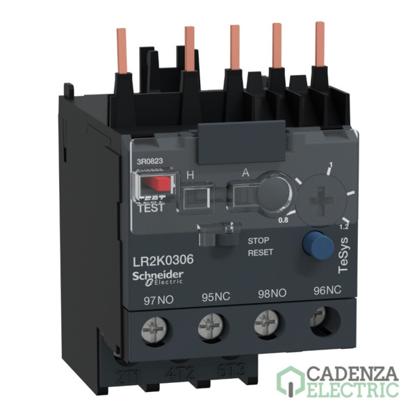 Relé térmico - TeSys LR2K – 3P 0,8...1,2A - classe 10A ref. LR2K0306 Schneider Electric