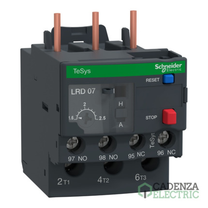 Compra Relés de sobrecarga térmica TeSys LRD - 1,6... 2,5 A - clase 10A ref. LRD07 Schneider Electric al mejor precio | Cadenza Electric