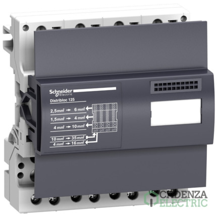 Compra Repartidor de carril modular, Linergy DX, 4P, 125A, 6M, 52 conexiones ref. LVS04045 Schneider Electric al mejor precio | Cadenza Electric
