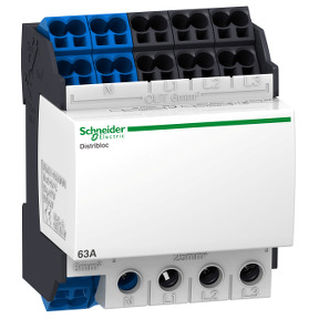 Repartidor Linergy DX 4 polos 63 A, 12 salidas por fase (inferior) ref. LVS04041 Schneider Electric [PLAZO 3-6 SEMANAS]