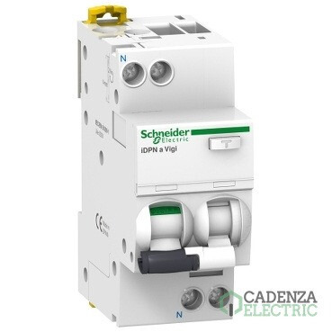 Residual current breaker with overcurrent protection (RCBO), Acti9 iDPNa Vigi, 1P+N, 10A, C curve, 4500A, AC type, 30mA ref. A9D