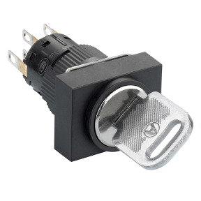 selector llave 132 rectangular negro Ø16 - 2 posiciones fijas - 2NANC ref. XB6EDG222P Schneider Electric [PLAZO 3-6 SEMANAS]