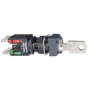 Selector llave 200 cuadrado ø 16 - 2 posiciones fijas - 1NA+1NC ref. XB6CGC5B Schneider Electric [PLAZO 3-6 SEMANAS]