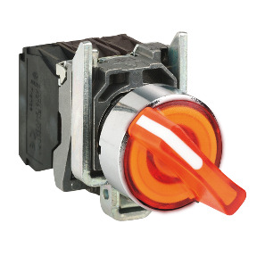 Selector luminoso naranja ø 22 2 posiciones fijas - 1NA + 1NC - 120 V ref. XB4BK125G5 Schneider Electric [PLAZO 3-6 SEMANAS]