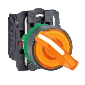 Selector luminoso naranja ø 22 2 posiciones fijas - 1NA+1NC - 230v ref. XB5AK125M5 Schneider Electric [PLAZO 3-6 SEMANAS]