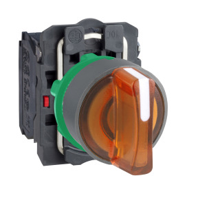 SELECTOR LUM.NARANJA 3 POS.FIJAS 230VAC 1NA1NC COL.GR. ref. XB5AK135M5C0 Schneider Electric [PLAZO 3-6 SEMANAS]