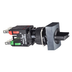 Selector rectangular negro ø 16 - 2 posiciones fijas - 1NA+1NC ref. XB6DD225B Schneider Electric [PLAZO 3-6 SEMANAS]