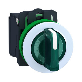 SEL.FLUSH LUM.VERDE 3 POS.FIJAS 230VAC 1NA1NC COL.BL. ref. XB5FK133M5C1 Schneider Electric [PLAZO 3-6 SEMANAS]