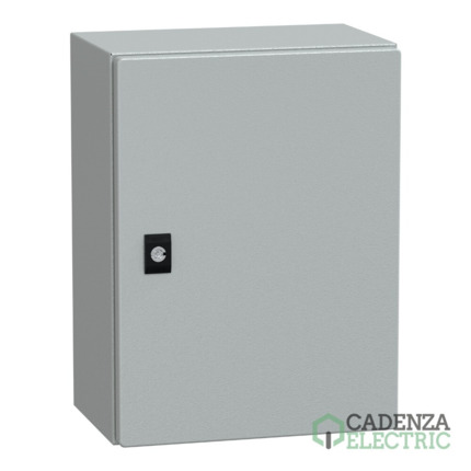 Compra Spacial CRN con puerta ciega sin placa de montaje Alt400xAnch300xProf200; IP66; IK10; RAL7035 ref. NSYCRN43200 Schneider Electric al mejor precio | Cadenza Electric