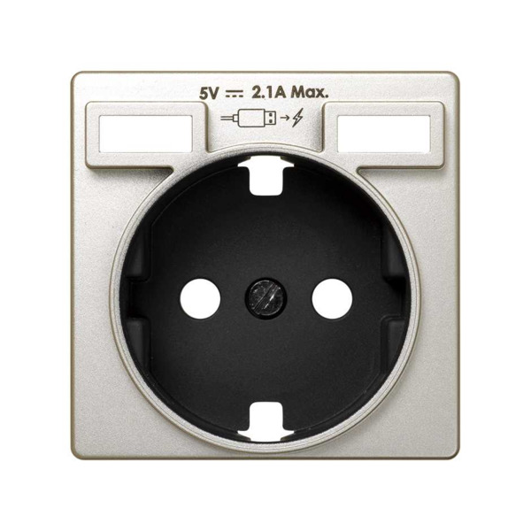 Tapa base enchufe schuko con 2 USB A+A Simon ref. 8200049-034