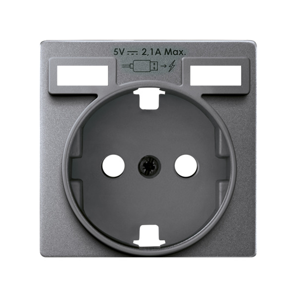 Tapa base enchufe schuko con 2 USB A+A Simon ref. 8200049-093