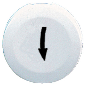 Tapa blanca marcada c/ flecha hacia abajo para pulsador circular no luminoso ø16 ref. ZB6YA120 Schneider Electric [PLAZO 8-15 DI