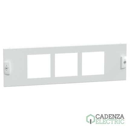 Compra Tapa PrismaSeT G y P, para 3 aparatos con dimensiones exteriores de 96x96mm, 3 módulos, 600mm (an.) ref. LVS03911 Schneider Electric al mejor precio | Cadenza Electric