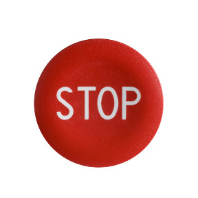 Tapa roja marcada stop" para pulsador circular ø22" ref. ZBA434 Schneider Electric [PLAZO 3-6 SEMANAS]