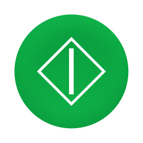 tapa verde marcada I" en un diamante para pulsador circular Ø22" ref. ZBA346 Schneider Electric [PLAZO 3-6 SEMANAS]