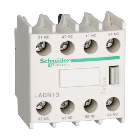 TeSys D - Bloque de contactos aux - 2NO + 2NC - conexión por tornillo ref. LADN22P Schneider Electric [PLAZO 3-6 SEMANAS]
