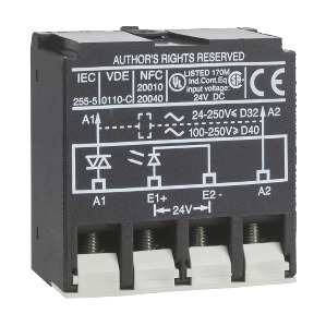 TeSys D - Módulo amplificador de interfaz - de estado sólido 24 V CD / 250 V CA ref. LA4DWB Schneider Electric [PLAZO 3-6 SEMANA