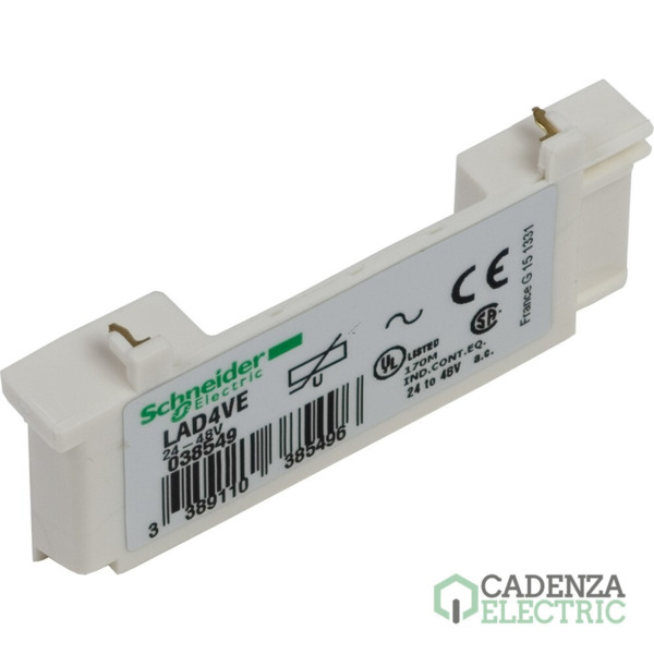 Tesys deca, módulo supresor, varistor, 110...250 V CA ref. LAD4VU Schneider Electric