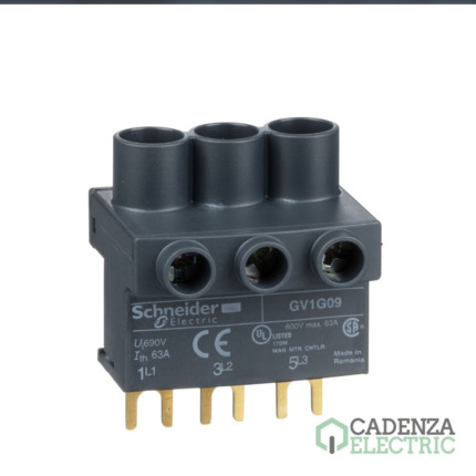 Compra TeSys GV2, TeSys D & TeSys U - Borneros con conexión por la parte superior - 3P ref. GV1G09 Schneider Electric al mejor precio | Cadenza Electric