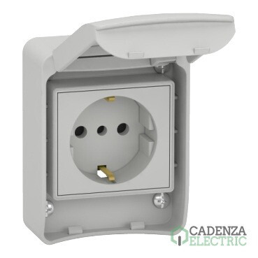 Toma empotrable con brida; Pratika; 2P+T; 10/16 A; con brida 65x85 mm ref. 81141 Schneider Electric