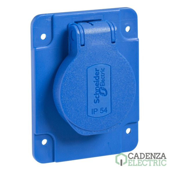 Toma empotrable con brida; Pratika; 2P+T; 50x50 mm; IP54; 250 V ref. PKS61B Schneider Electric