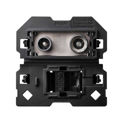 Comprar Toma R-TV+SAT Final con RJ45 cat6 2M Simon ref. 10000472-039 al mejor precio | Cadenza Elecric