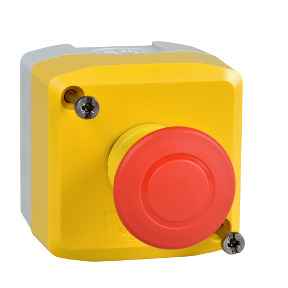 yellow station - 1 red mushroom head pushbutton Ø40 push-pull 1NC ((*)) ref. XALK198 Schneider Electric [PLAZO 3-6 SEMANAS]